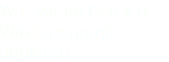 Was wir im Bereich Windenenergie anbieten